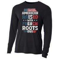 Funny Roots American French Us French American Flag Usa Cooling Performance Long Sleeve Crew