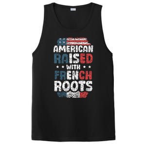 Funny Roots American French Us French American Flag Usa PosiCharge Competitor Tank