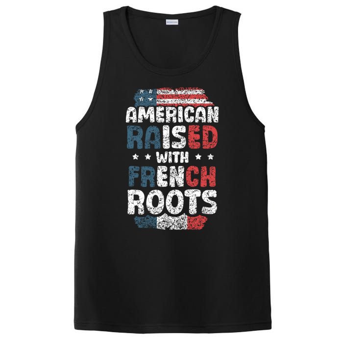 Funny Roots American French Us French American Flag Usa PosiCharge Competitor Tank