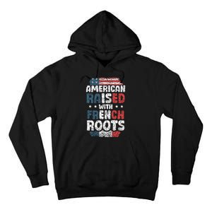 Funny Roots American French Us French American Flag Usa Tall Hoodie