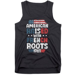 Funny Roots American French Us French American Flag Usa Tank Top