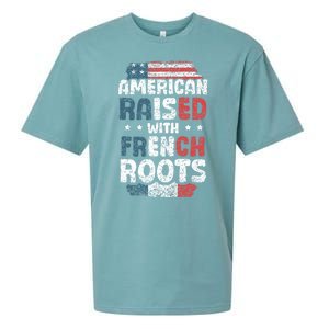 Funny Roots American French Us French American Flag Usa Sueded Cloud Jersey T-Shirt