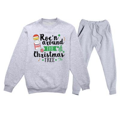 Funny RocN Around The Christmas Tree Er Ed Icu Care Nurse Cute Gift Premium Crewneck Sweatsuit Set