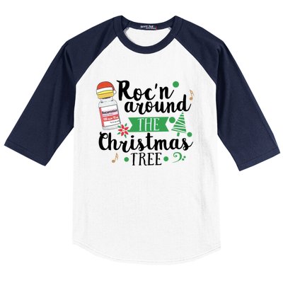 Funny RocN Around The Christmas Tree Er Ed Icu Care Nurse Cute Gift Baseball Sleeve Shirt