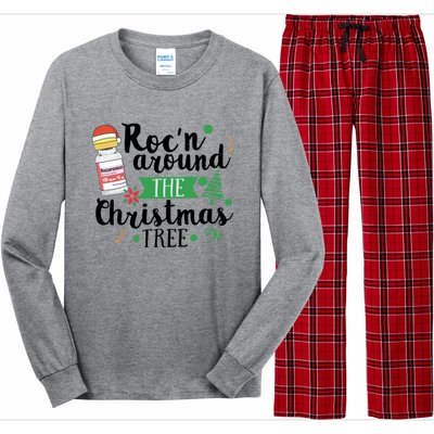 Funny RocN Around The Christmas Tree Er Ed Icu Care Nurse Cute Gift Long Sleeve Pajama Set