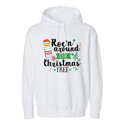 Funny RocN Around The Christmas Tree Er Ed Icu Care Nurse Cute Gift Garment-Dyed Fleece Hoodie