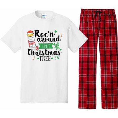 Funny RocN Around The Christmas Tree Er Ed Icu Care Nurse Cute Gift Pajama Set