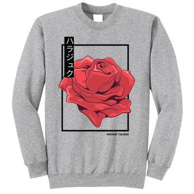 Floral Rose Art Japanese Flower Aesthetic Fashion Tall Sweatshirt