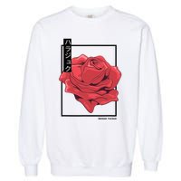 Floral Rose Art Japanese Flower Aesthetic Fashion Garment-Dyed Sweatshirt