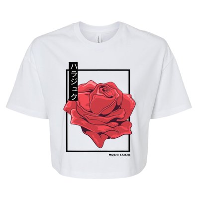 Floral Rose Art Japanese Flower Aesthetic Fashion Bella+Canvas Jersey Crop Tee