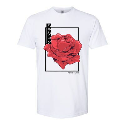 Floral Rose Art Japanese Flower Aesthetic Fashion Softstyle® CVC T-Shirt