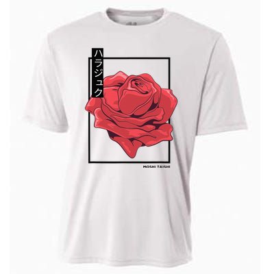 Floral Rose Art Japanese Flower Aesthetic Fashion Cooling Performance Crew T-Shirt