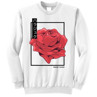 Floral Rose Art Japanese Flower Aesthetic Fashion Sweatshirt