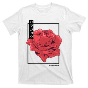 Floral Rose Art Japanese Flower Aesthetic Fashion T-Shirt