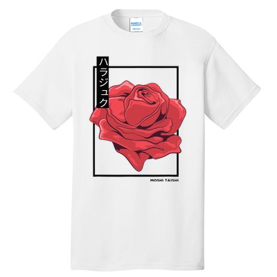 Floral Rose Art Japanese Flower Aesthetic Fashion Tall T-Shirt