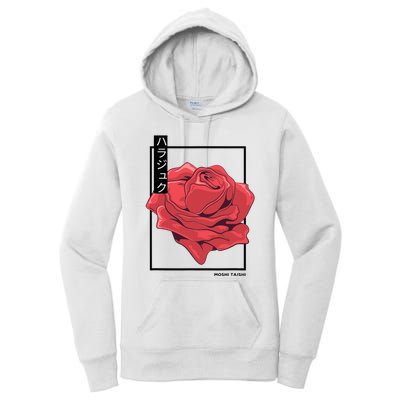 Floral Rose Art Japanese Flower Aesthetic Fashion Women's Pullover Hoodie