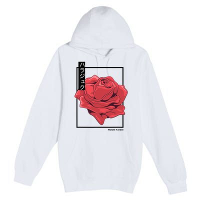 Floral Rose Art Japanese Flower Aesthetic Fashion Premium Pullover Hoodie