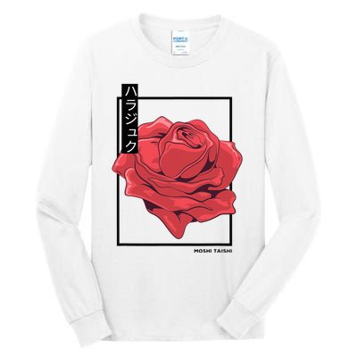 Floral Rose Art Japanese Flower Aesthetic Fashion Tall Long Sleeve T-Shirt