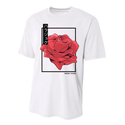 Floral Rose Art Japanese Flower Aesthetic Fashion Performance Sprint T-Shirt