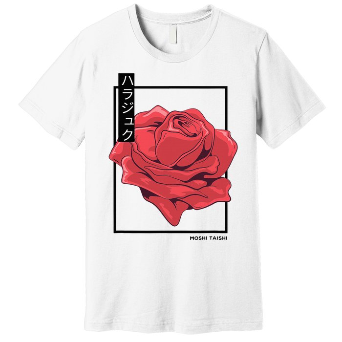 Floral Rose Art Japanese Flower Aesthetic Fashion Premium T-Shirt