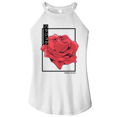 Floral Rose Art Japanese Flower Aesthetic Fashion Women’s Perfect Tri Rocker Tank