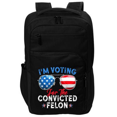 Funny Retro American Flag Im Voting For The Convicted Felon Gift Impact Tech Backpack