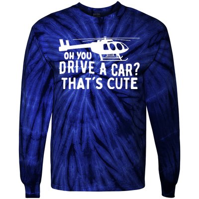 Funny Rotocraft Aviation Helicopter Pilot Tie-Dye Long Sleeve Shirt