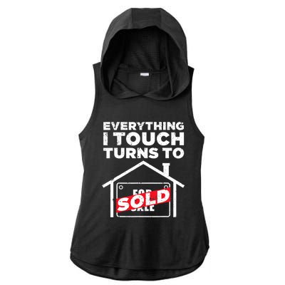 Funny Realtor Art Real Estate Agent Broker Design Ladies PosiCharge Tri-Blend Wicking Draft Hoodie Tank