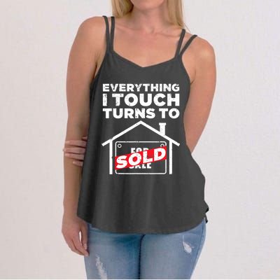 Funny Realtor Art Real Estate Agent Broker Design Women's Strappy Tank