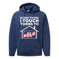 Funny Realtor Art Real Estate Agent Broker Design Performance Fleece Hoodie