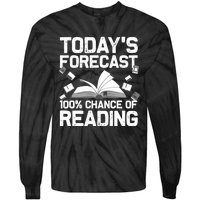 Funny Reading Art For  Wo Bookworm Reading Book Lovers Tie-Dye Long Sleeve Shirt