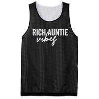 Funny Rich Auntie Vibes Quote Cool Best Aunty Humor Aunt Mesh Reversible Basketball Jersey Tank