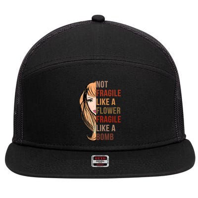 Fragile Like A Bomb 7 Panel Mesh Trucker Snapback Hat