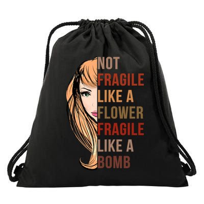 Fragile Like A Bomb Drawstring Bag