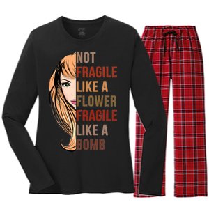 Fragile Like A Bomb Women's Long Sleeve Flannel Pajama Set 