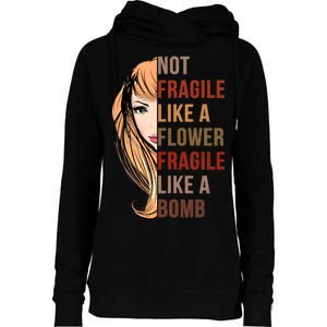 Fragile Like A Bomb Womens Funnel Neck Pullover Hood