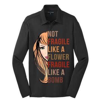 Fragile Like A Bomb Silk Touch Performance Long Sleeve Polo