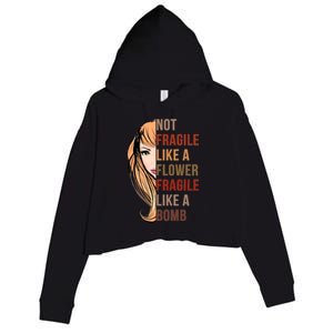 Fragile Like A Bomb Crop Fleece Hoodie