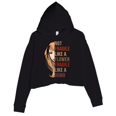 Fragile Like A Bomb Crop Fleece Hoodie