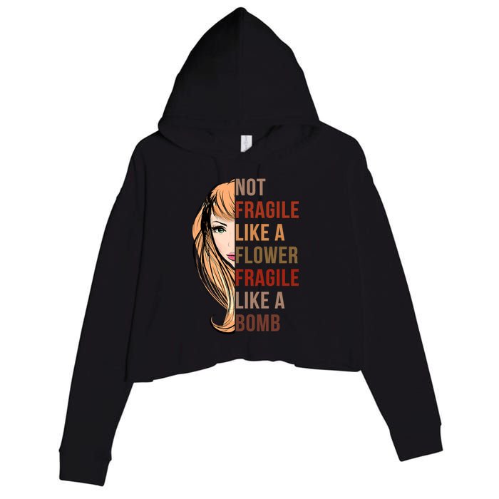 Fragile Like A Bomb Crop Fleece Hoodie
