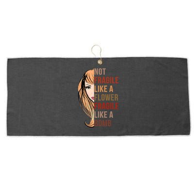 Fragile Like A Bomb Large Microfiber Waffle Golf Towel