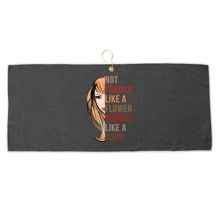 Fragile Like A Bomb Large Microfiber Waffle Golf Towel