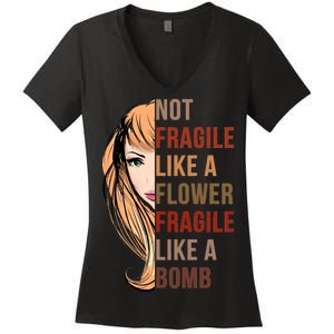 Fragile Like A Bomb Women's V-Neck T-Shirt