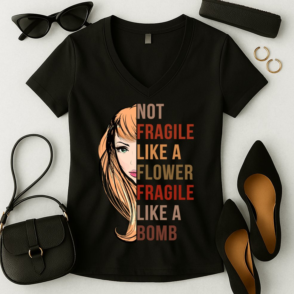 Fragile Like A Bomb Women's V-Neck T-Shirt