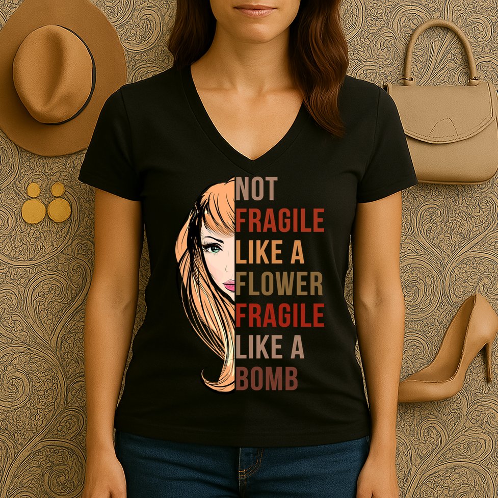 Fragile Like A Bomb Women's V-Neck T-Shirt