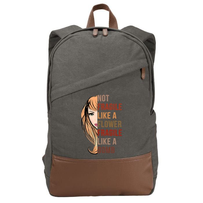 Fragile Like A Bomb Cotton Canvas Backpack