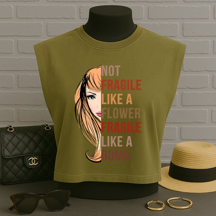 Fragile Like A Bomb Garment-Dyed Women's Muscle Tee