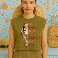 Fragile Like A Bomb Garment-Dyed Women's Muscle Tee