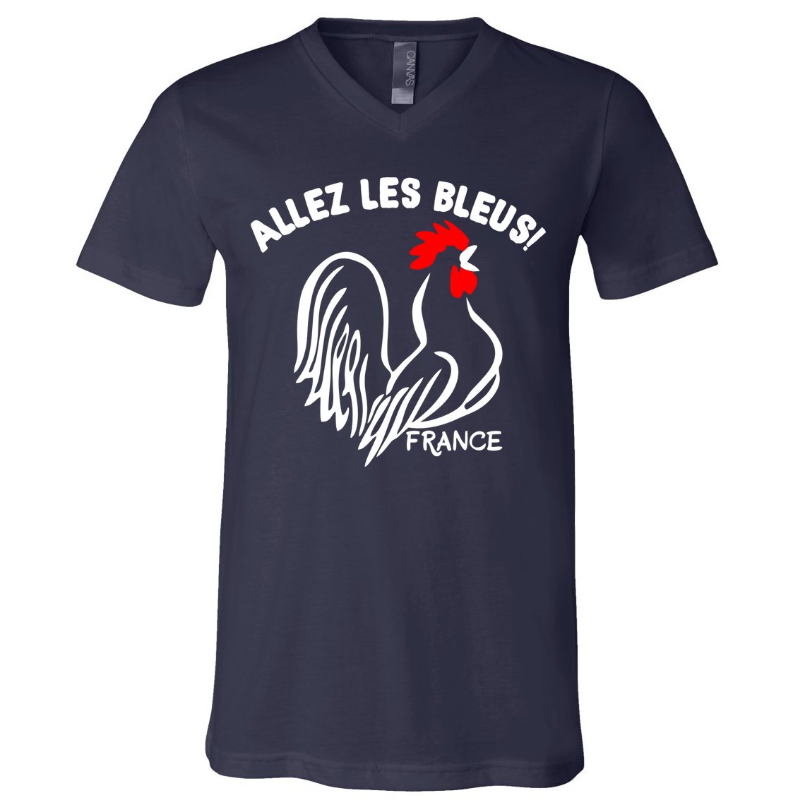 France Soccer Allez Les Bleus World V-Neck T-Shirt