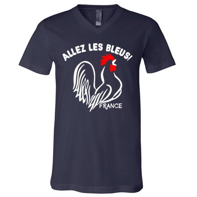 France Soccer Allez Les Bleus World V-Neck T-Shirt